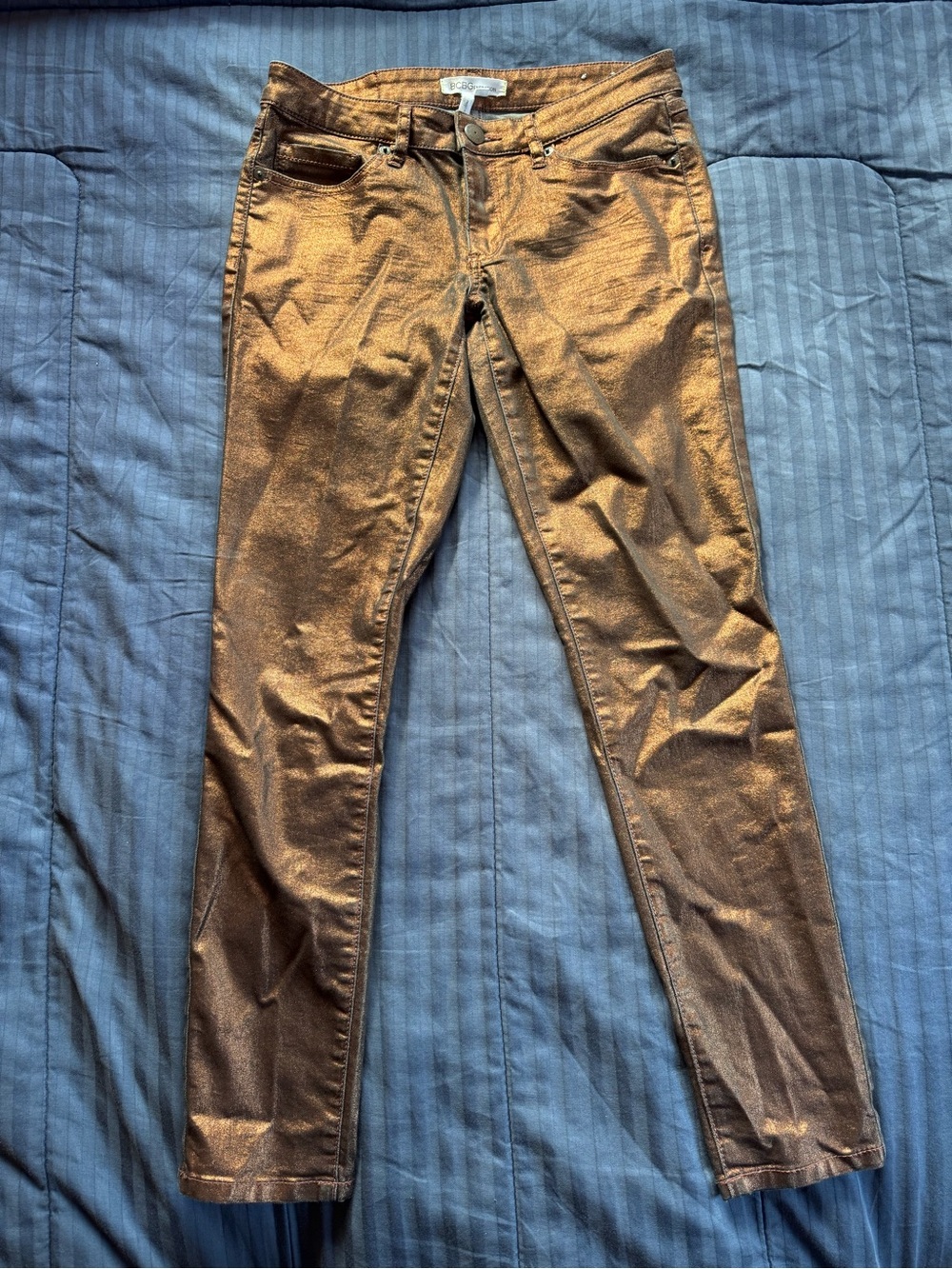 BCBGeneration Metallic Bronze Copper Jeans